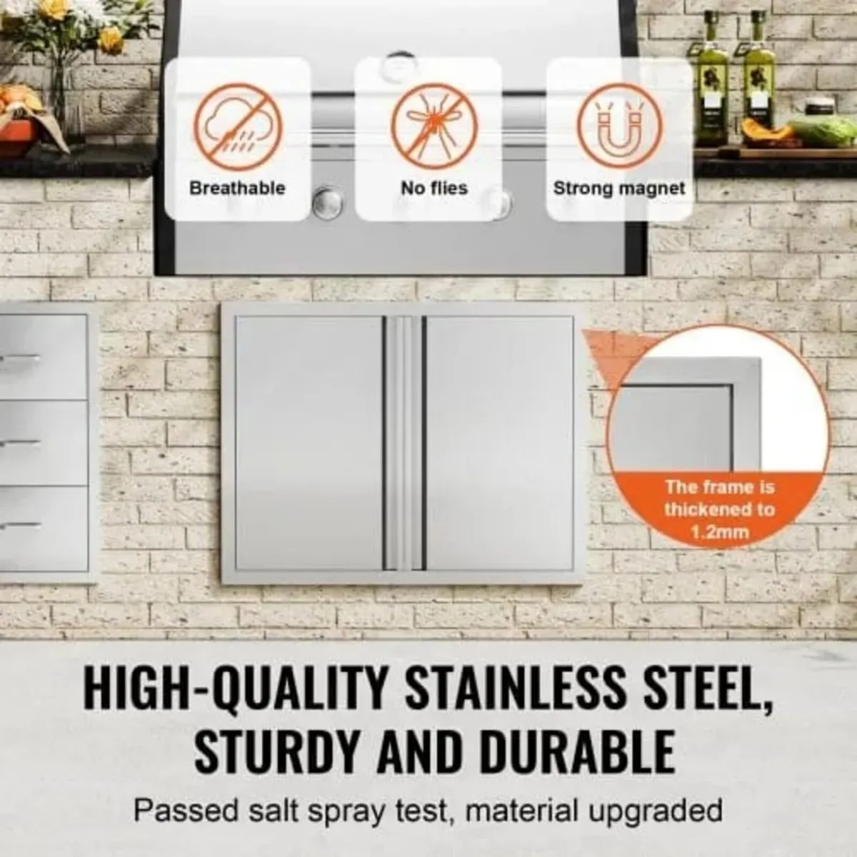 BBQ Access Door 787x609mm Double Kitchen - Image 2