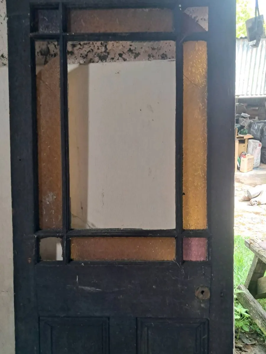Large old pine door - Image 1