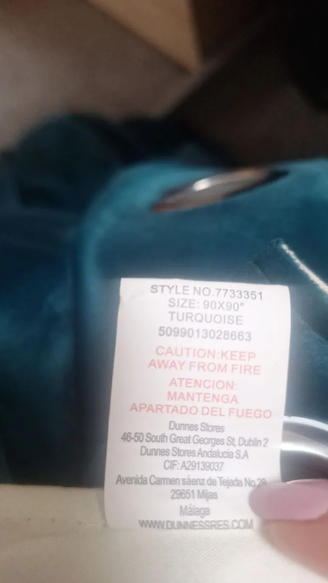2 x Turquoise 90 x 90 Curtains (Dunnes Stores) - Image 2