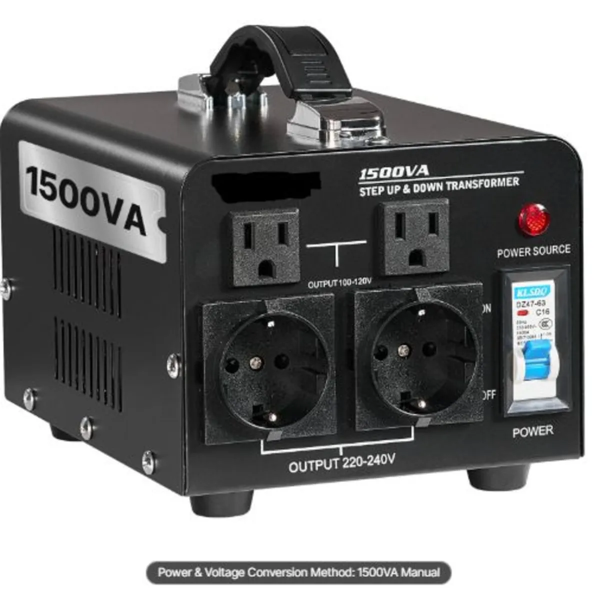 Voltage Converter Transformer, 1500VA, Heavy Duty - Image 1