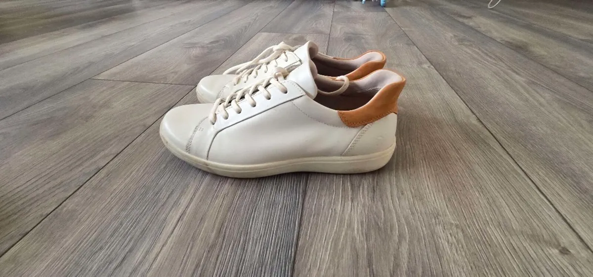 Ecco unisex leather trainers - Image 2
