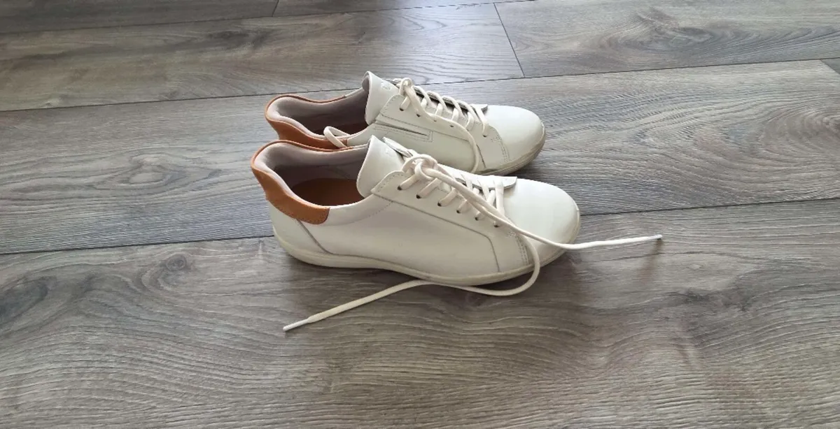 Ecco unisex leather trainers - Image 4