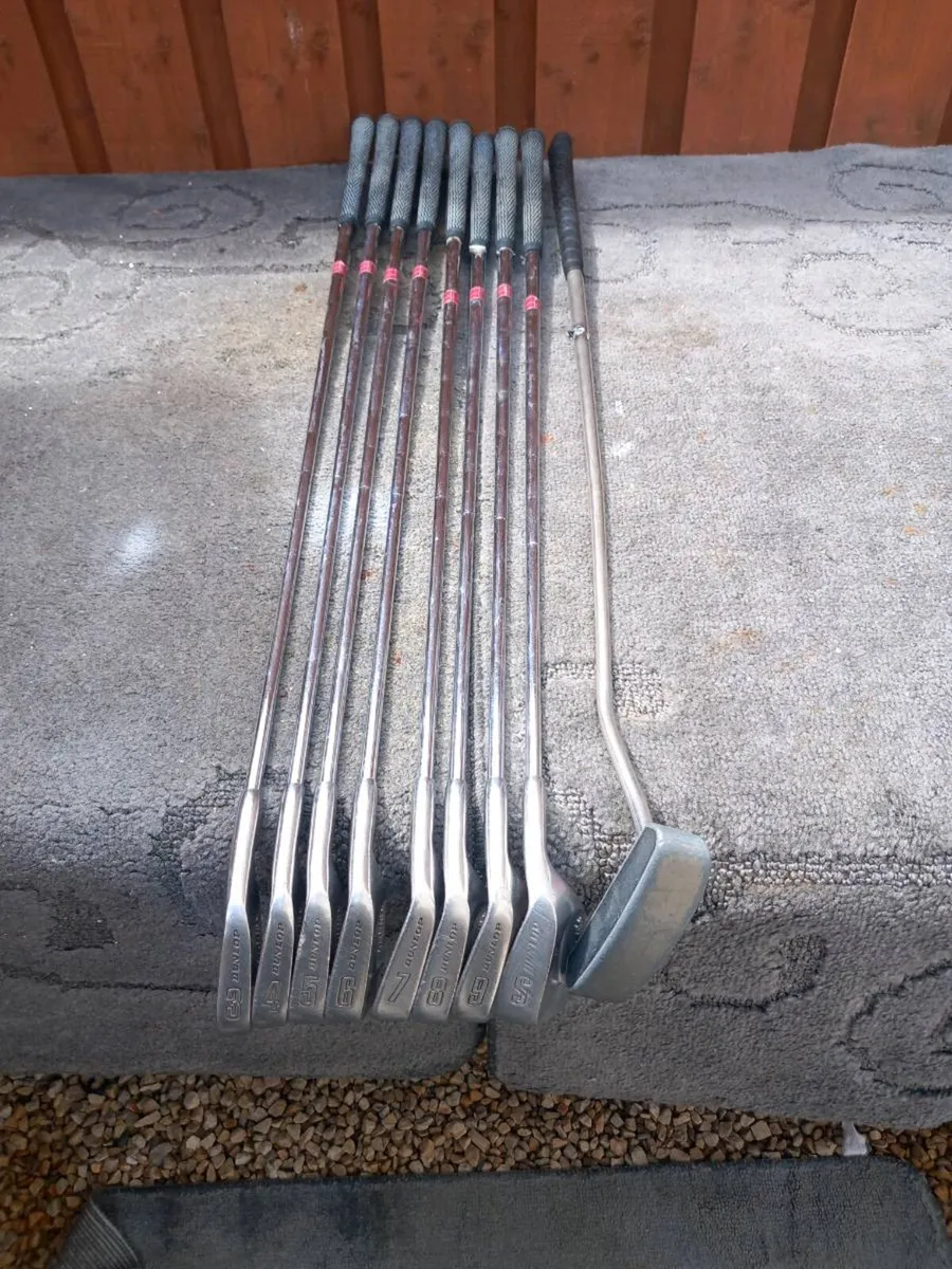 Dunlop golf irons. And putter.  Right handed clubs - Image 4