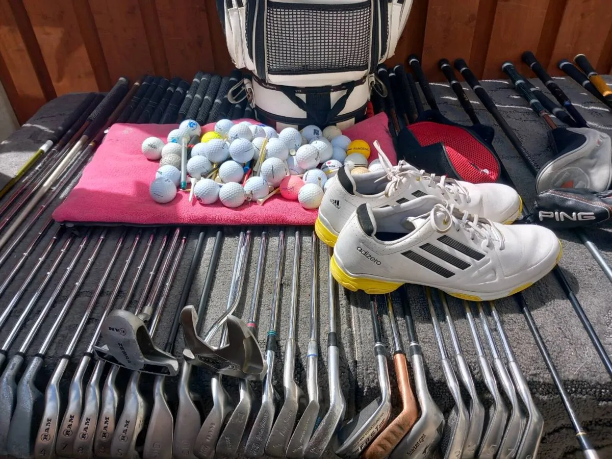 A selection of golf clubs and bag. + golf balls. - Image 3