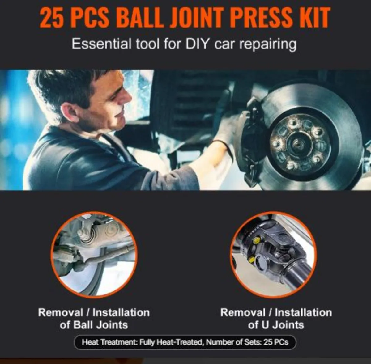 Ball Joint Press Kit, 25 pcsTool Kit, C-press Ball - Image 4