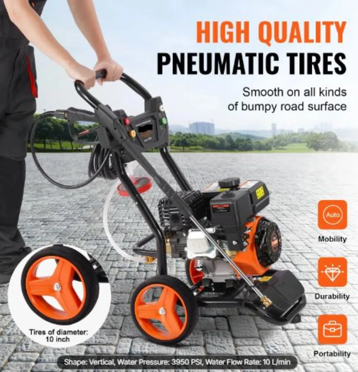Gas Pressure Washer, 3950 PSI 10L/min, 2.6 GPM - Image 3