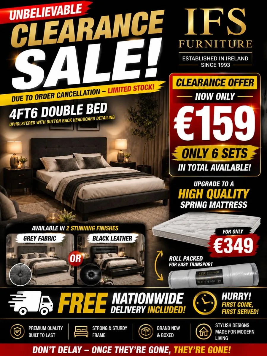 CLEARANCE OFFER Bed 4ft6 NOW €159 INCL DELIVERY - Image 1