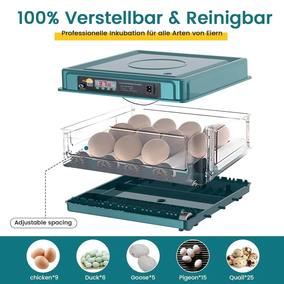 20 Egg Incubator Automat for Chicken, Duck, Quail - Image 4