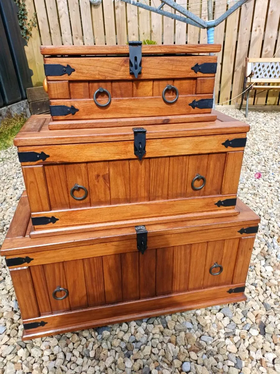 Vintage Wooden Storage Boxes - Image 1