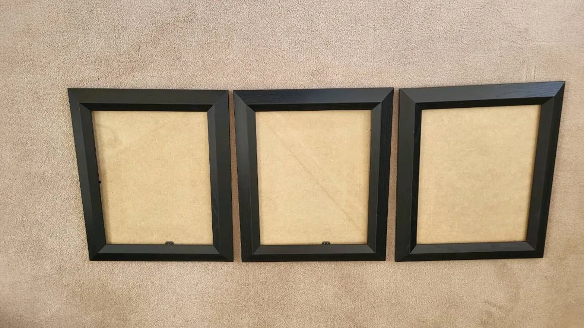 3 Black photo frames