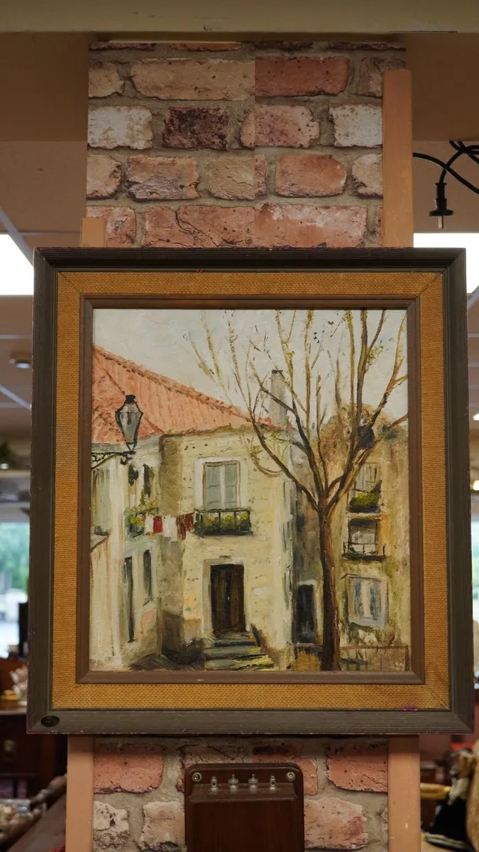 Vintage French Oild on Board - Image 2