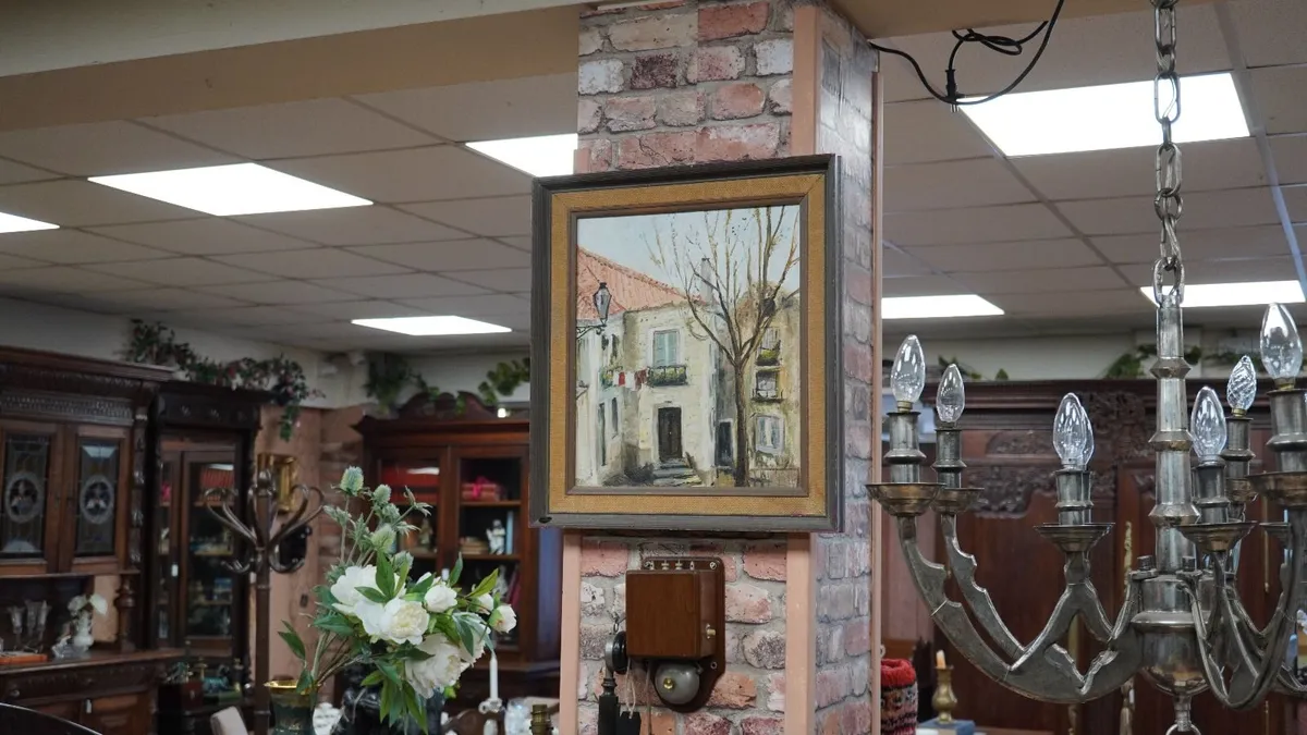 Vintage French Oild on Board - Image 1