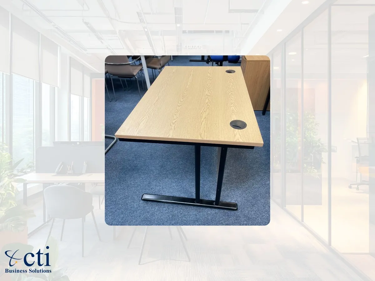 5 X 1200mm Oak Office Desks - Grade A - Image 3