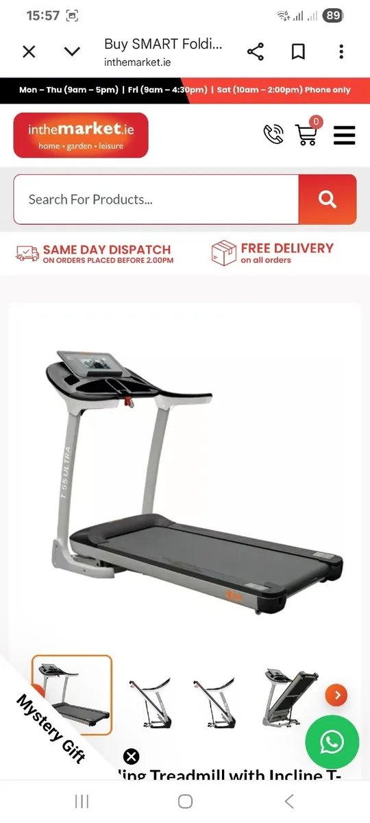 Foldable treadmill- rarely used - Image 2