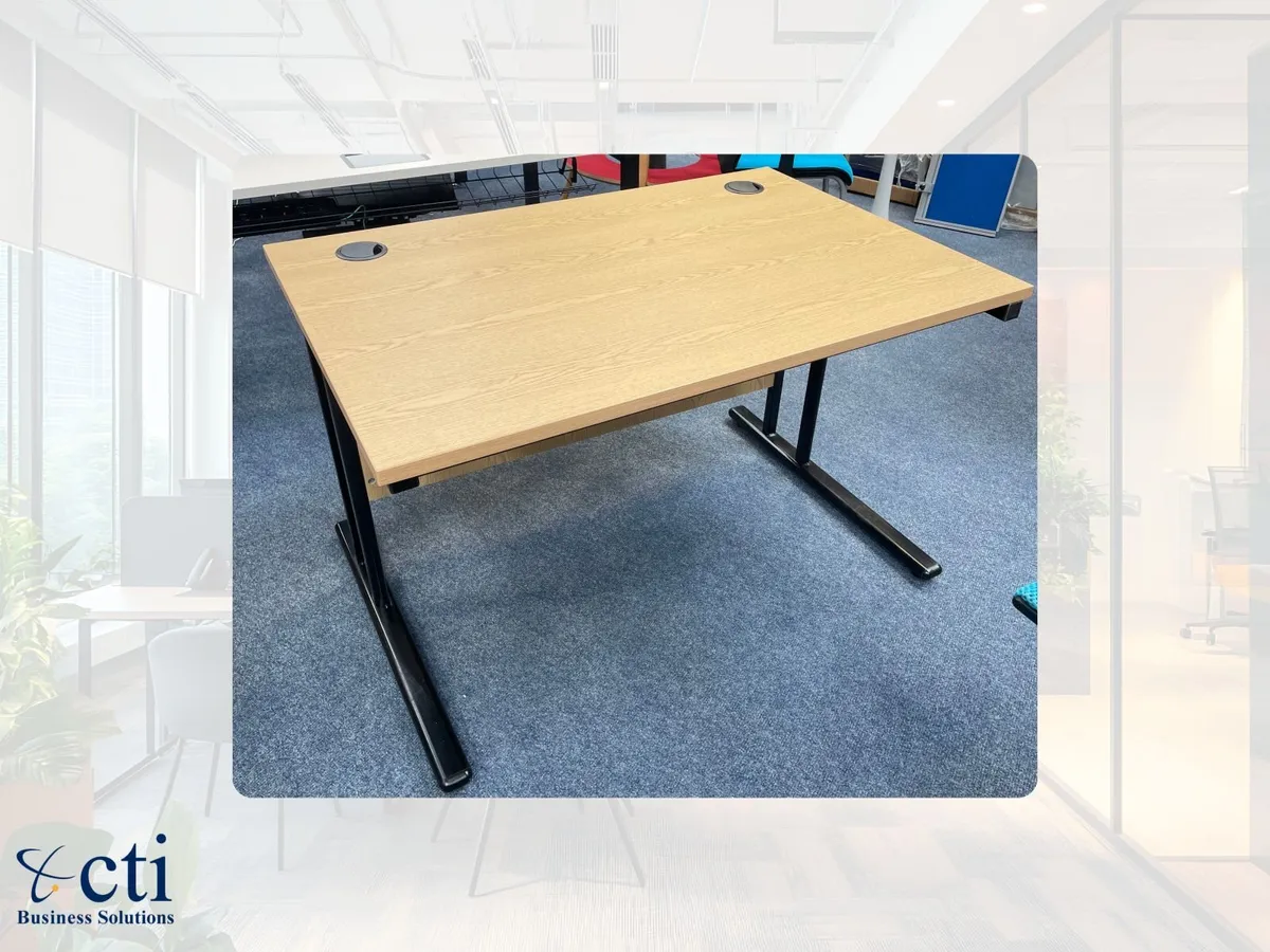 5 X 1200mm Oak Office Desks - Grade A - Image 2