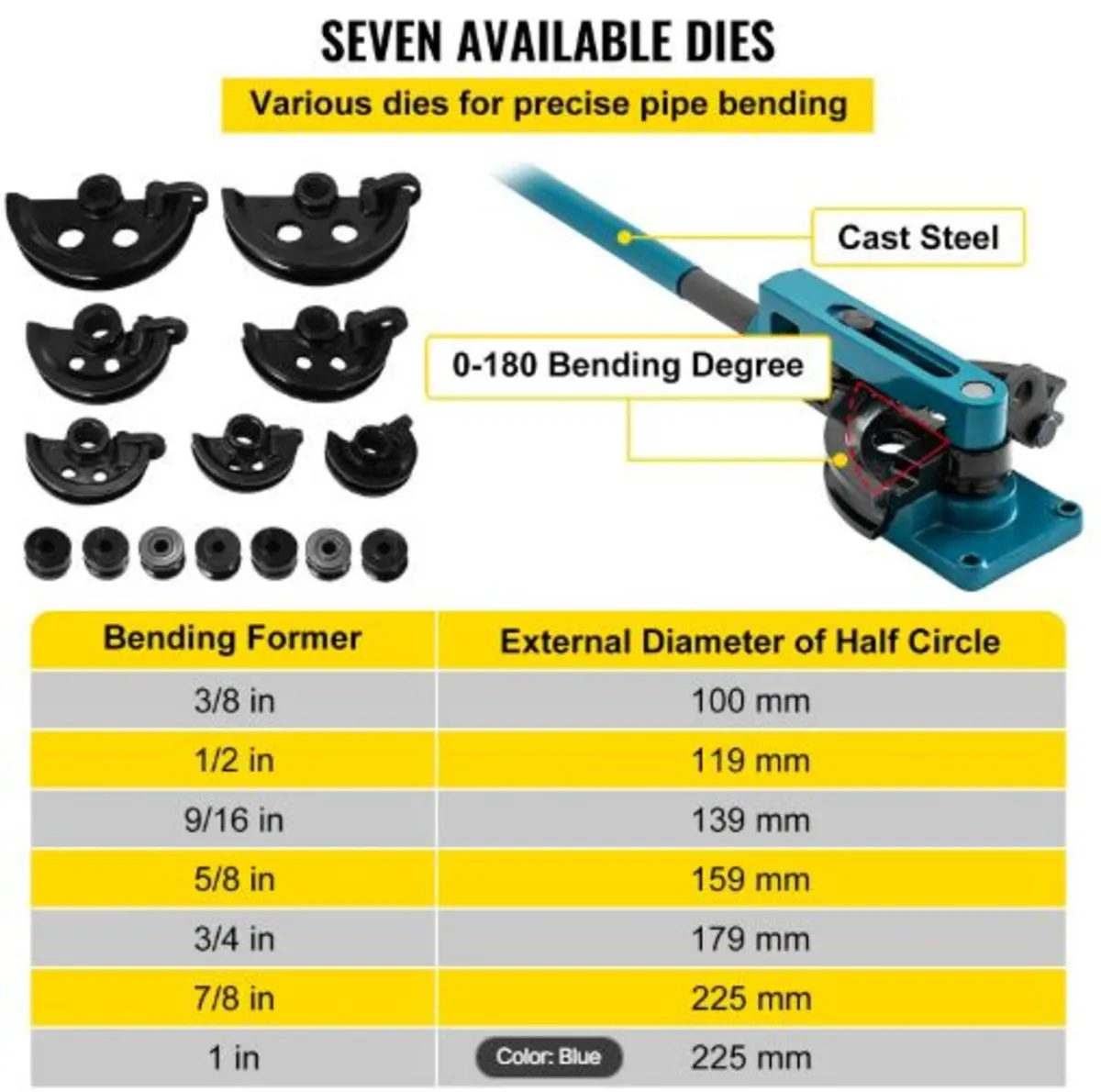 Pipe Bender 3/8 to 1 Inch Pipe Tubing Bender Tube - Image 4