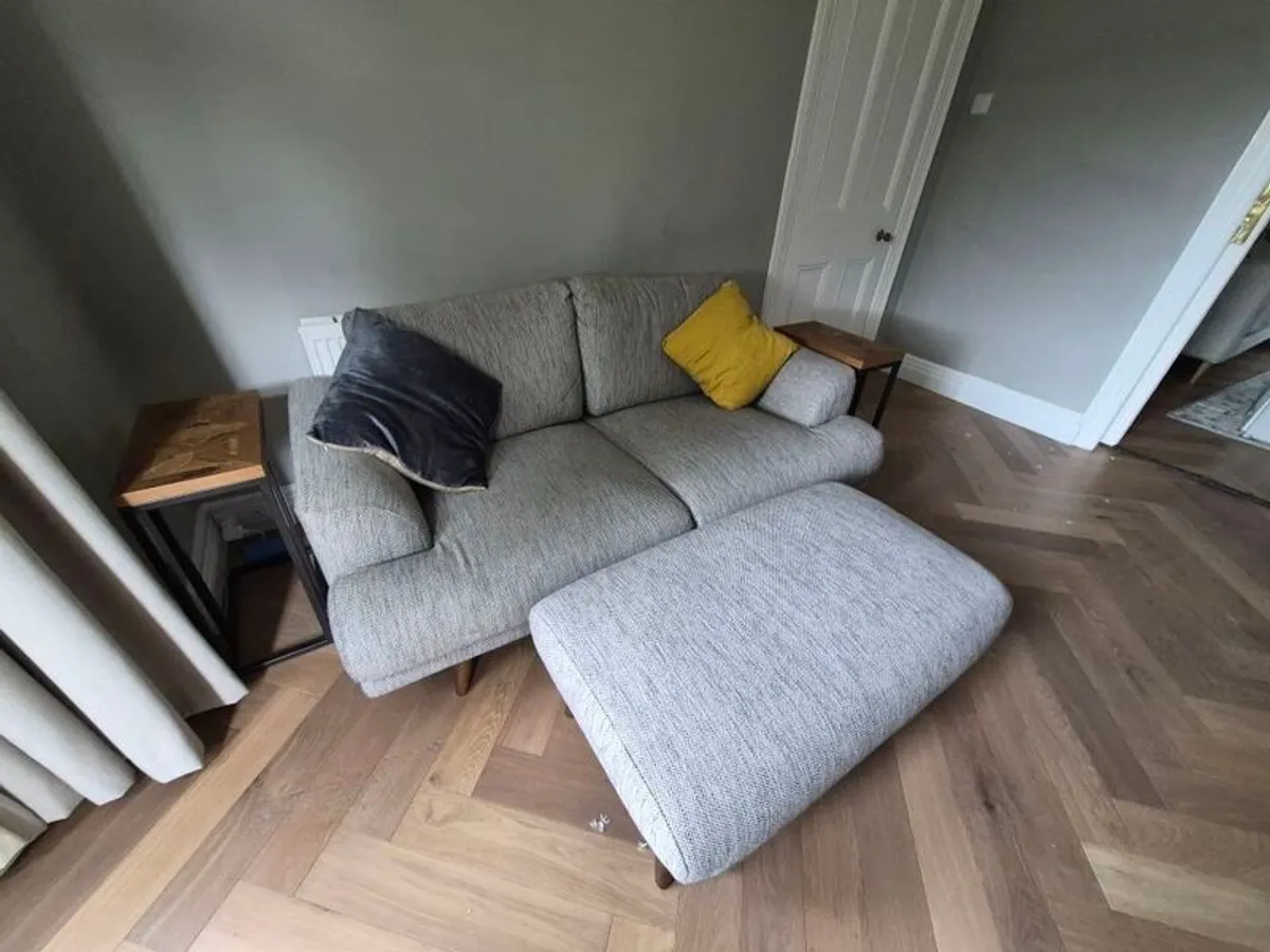 2 seater couch with footrest - Image 4