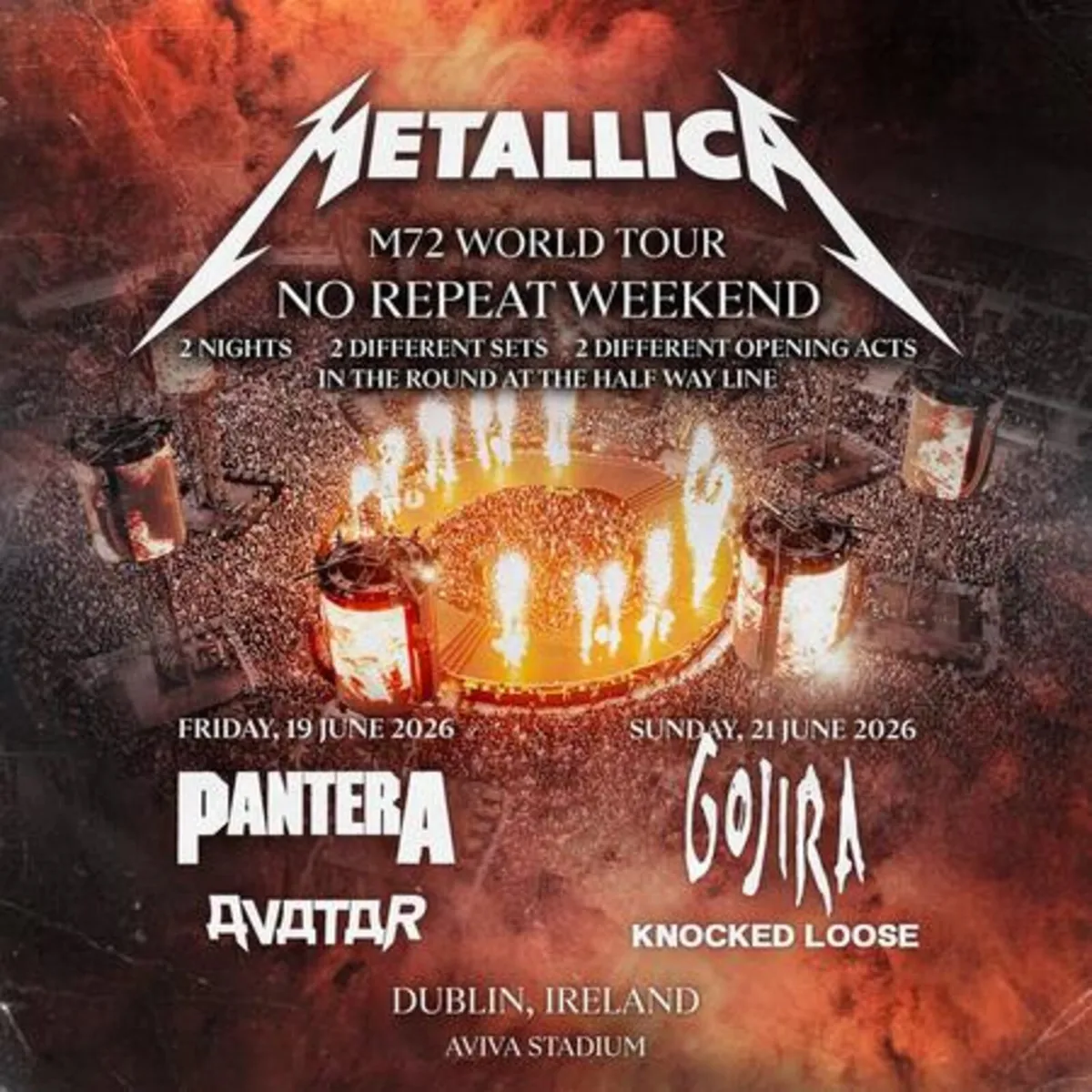 2 Two Day Metallica Standing Tickets