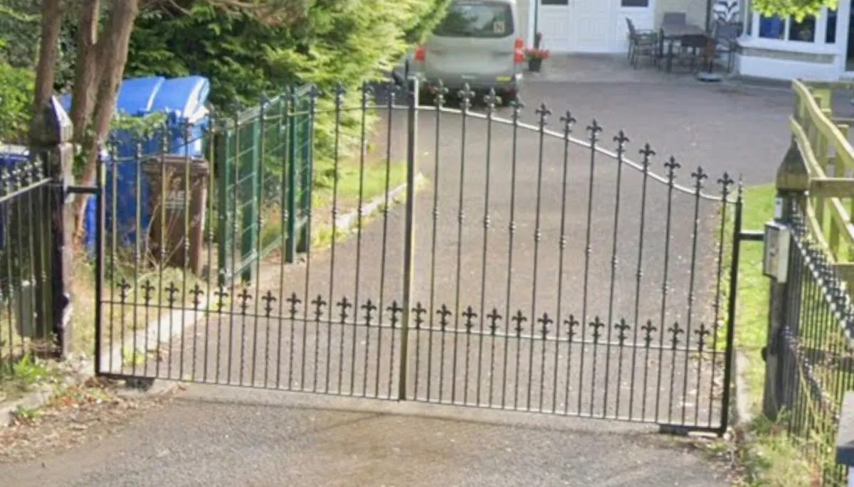 Galvinised gates and timber posts