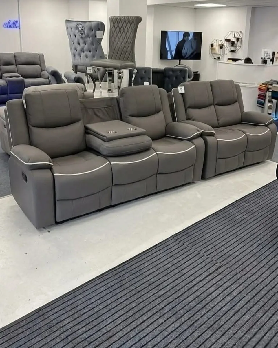 Chloe 3+2 Seater Micro Fabric Recliner Sofas - Image 1