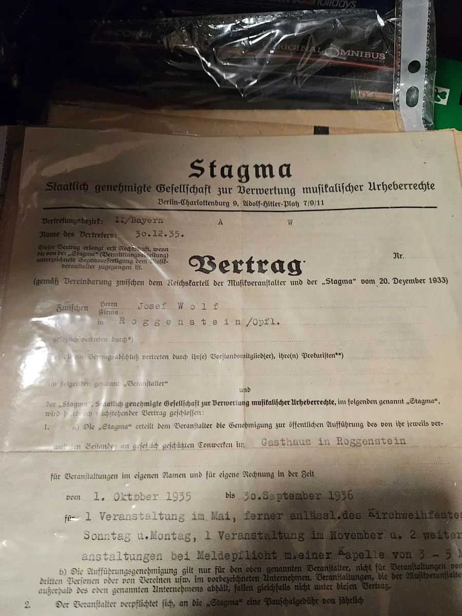 Vintage German 1930's Contract - Image 2