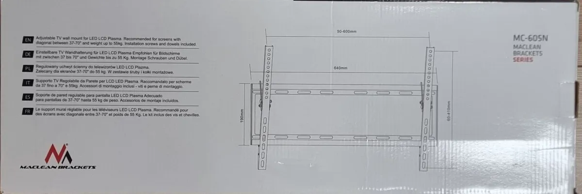 TV Wall Mount Bracket Tilt 37" - 80" TV - Image 2