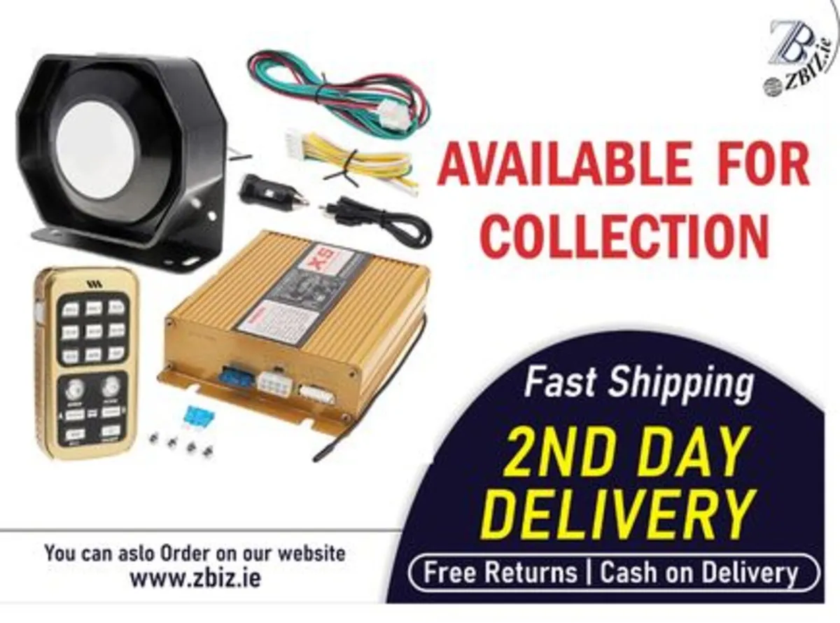 Car Warning Alarm 12V 18 Sound Police Siren - Image 1