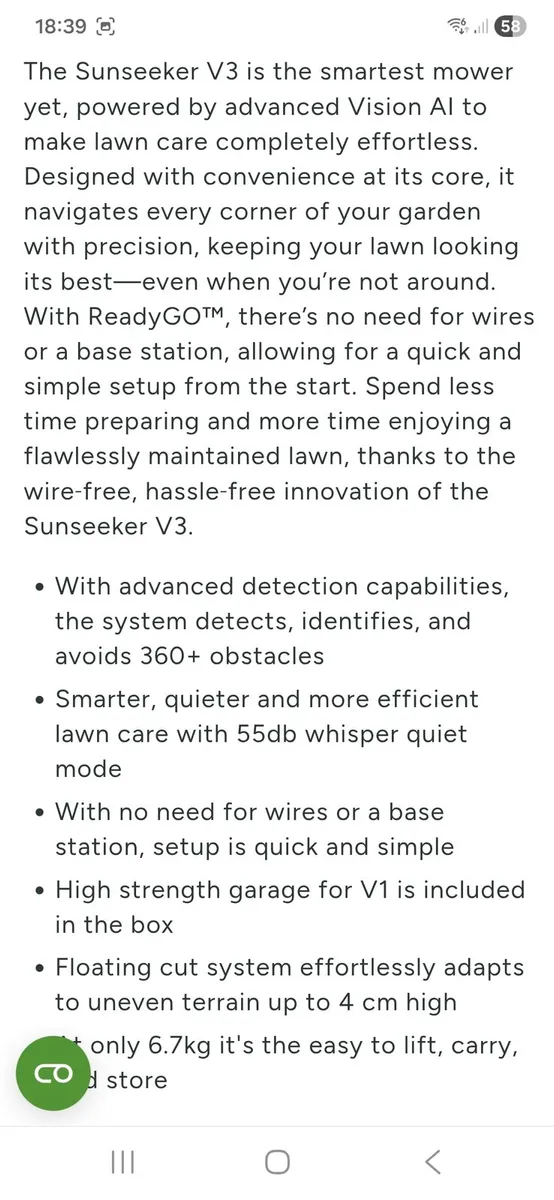 Robotic lawnmower Sunseeker 3v - Image 3