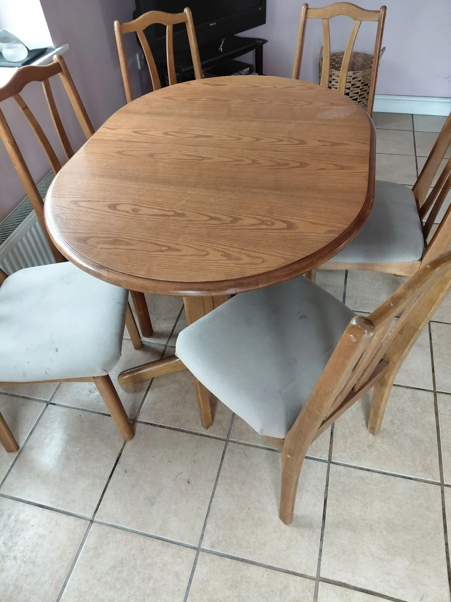 Cabinet and Dining Table with 6 Chairs - Image 1