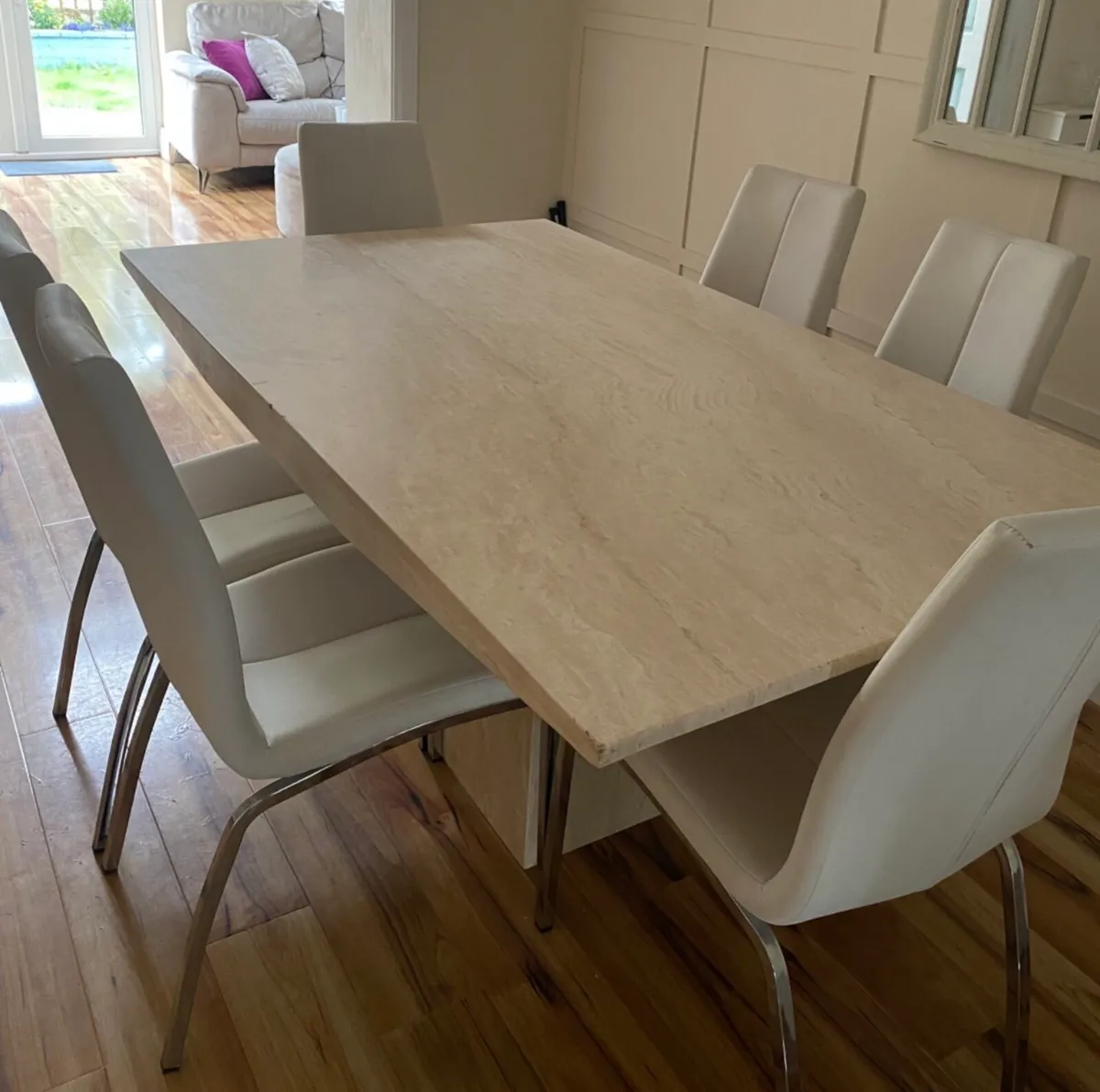 Cream Stone Dining Table (matte finish) - Image 2