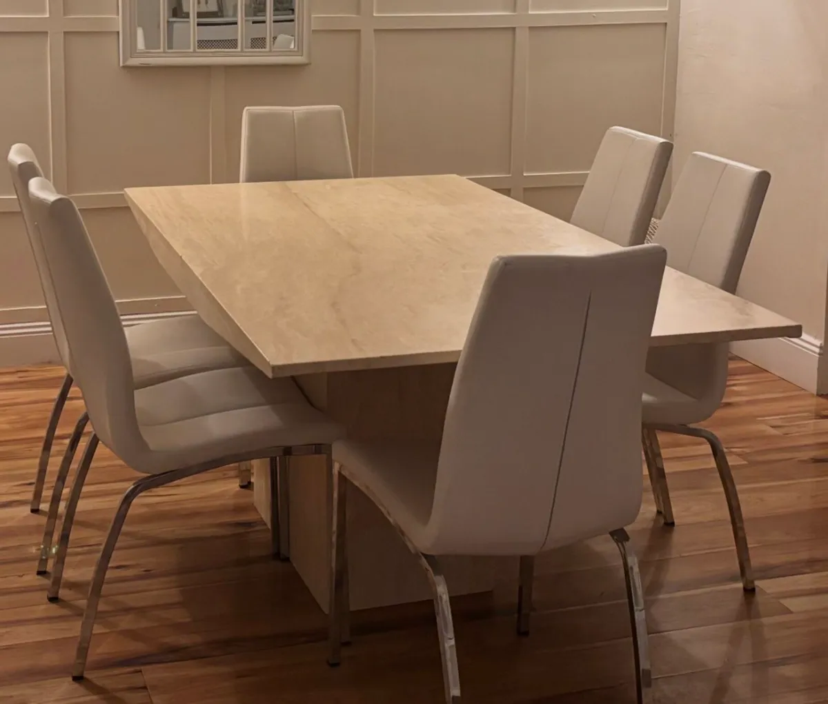 Cream Stone Dining Table (matte finish) - Image 3
