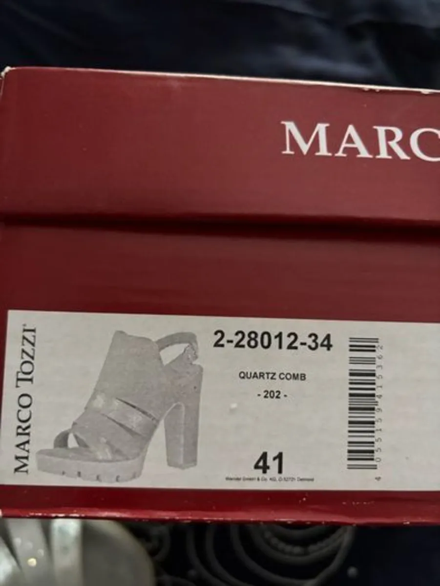 Marco Tozzi high heel Sandals 8UK 41EU Silver Grey - Image 2