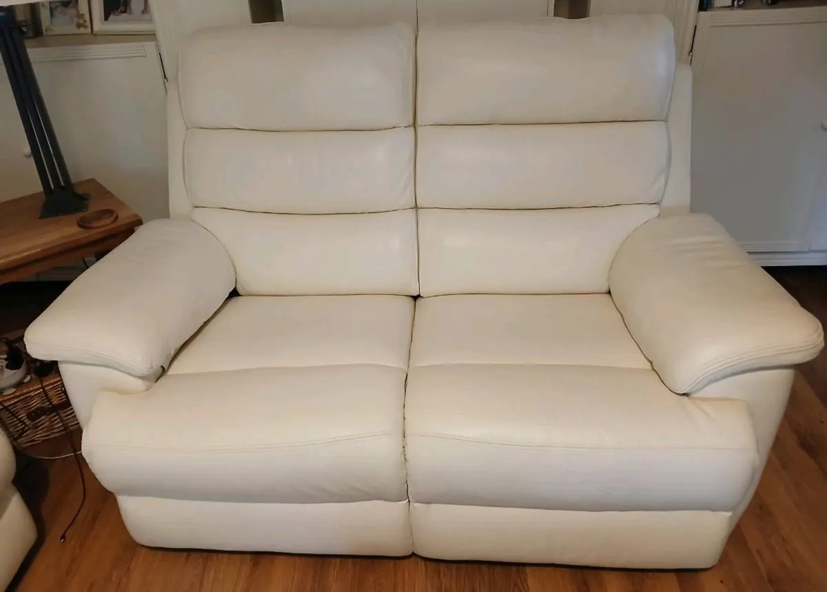 2 & 3 Leather cream (new sofa) - Image 2