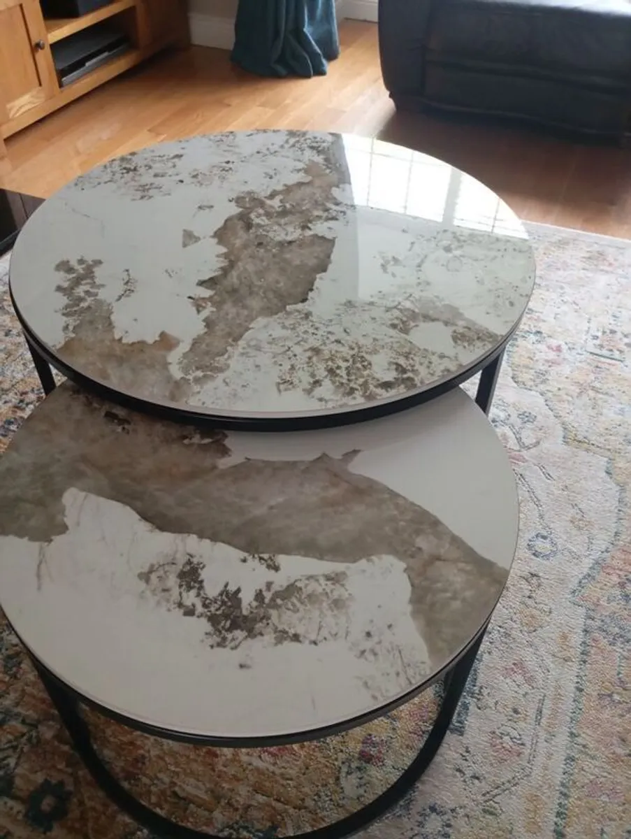 Set of two marble  coffee tables - Image 1