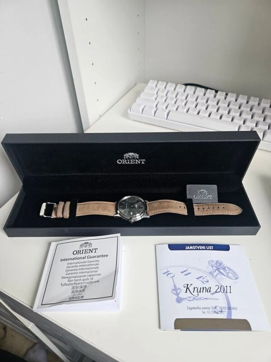 Gray Orient Bambino brown suade strap - Image 1