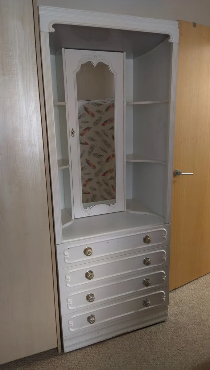 Vanity with 4 Drawers, Mirror & Hidden Compartment - Image 1