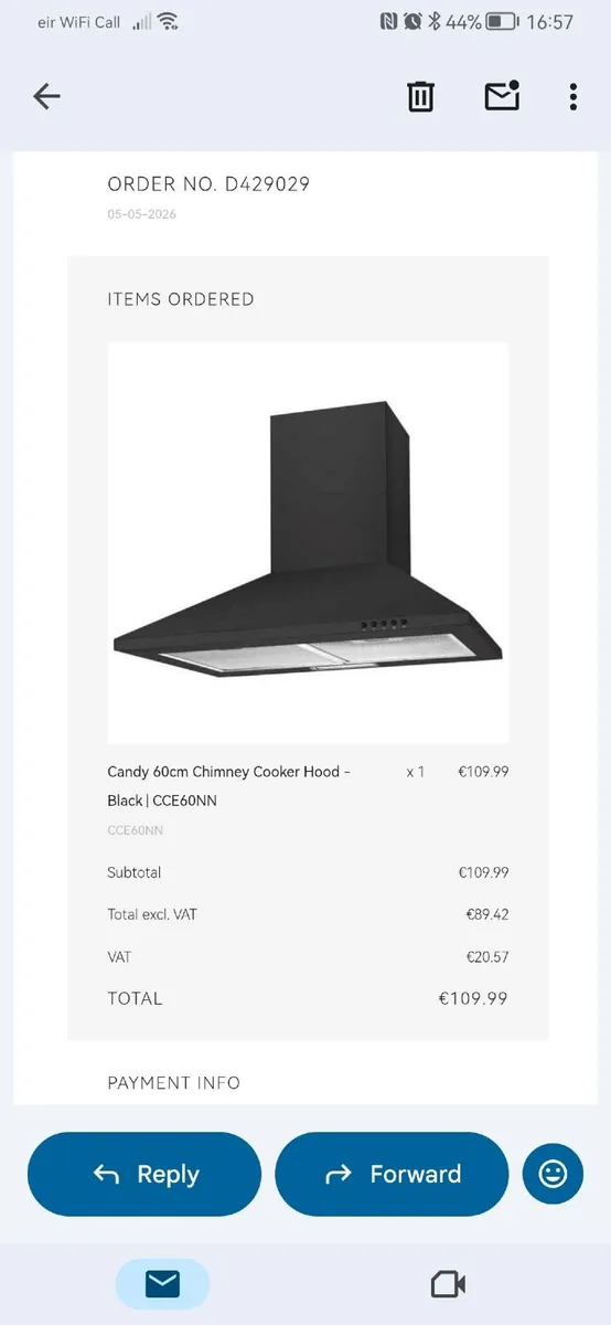 Black cooker extractor hood - Image 3