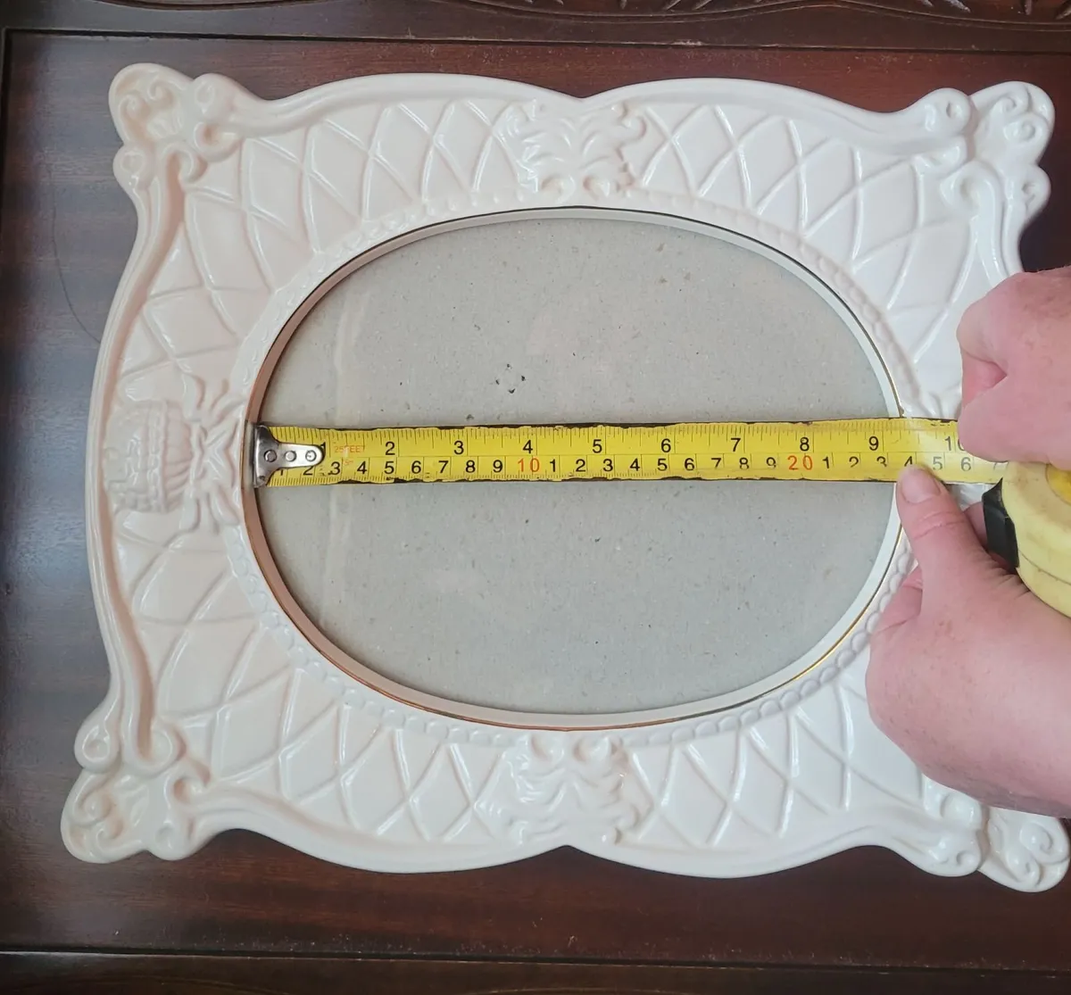 Large Vintage Porcelain Picture Frame - Image 4