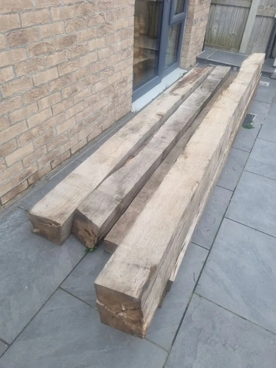 5 Large Oak Beams - Image 1