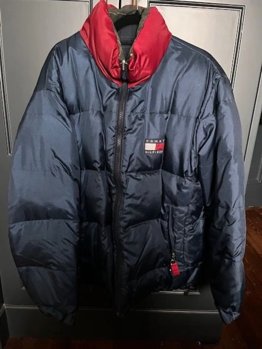 Vintage 1990s Tommy Hilfiger Reversible Down Puffe - Image 1