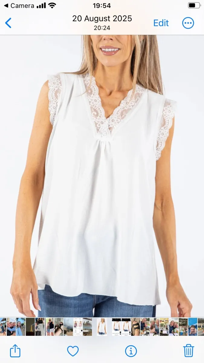 Lace Trimmed Vest Top Reduced - Image 1