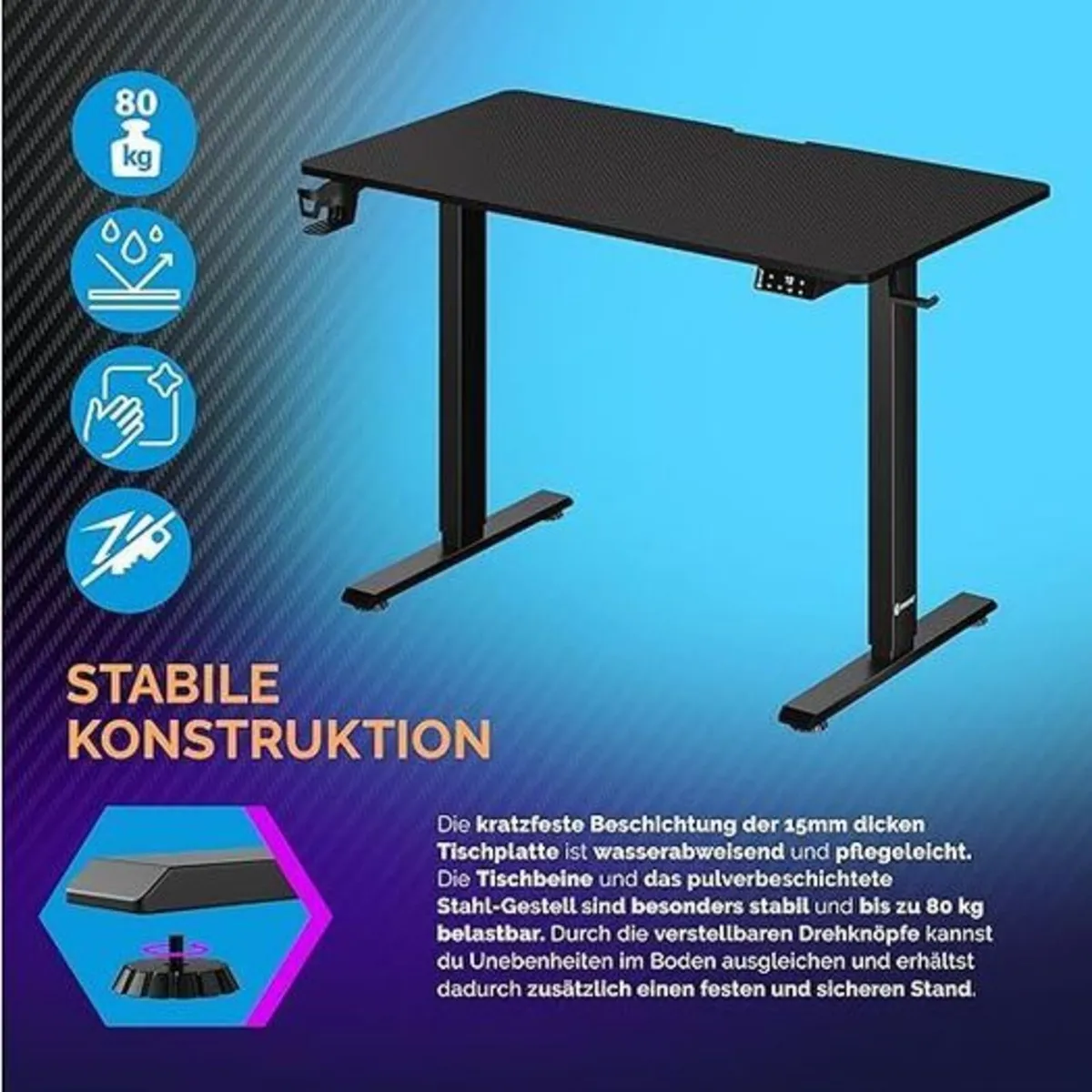 Electric Desk 110cm x 60cm - Image 4