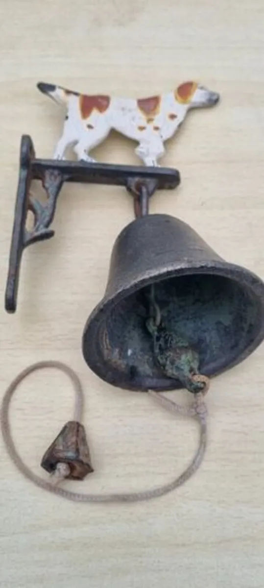 Vintage door bell with a dog figurine - Image 3