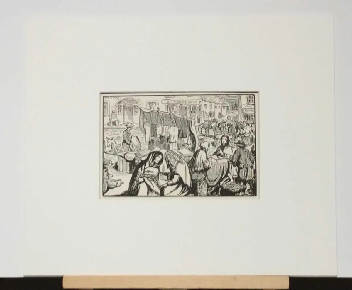 Jack B Yeats A June Fair Antique Print 1912 - Image 2