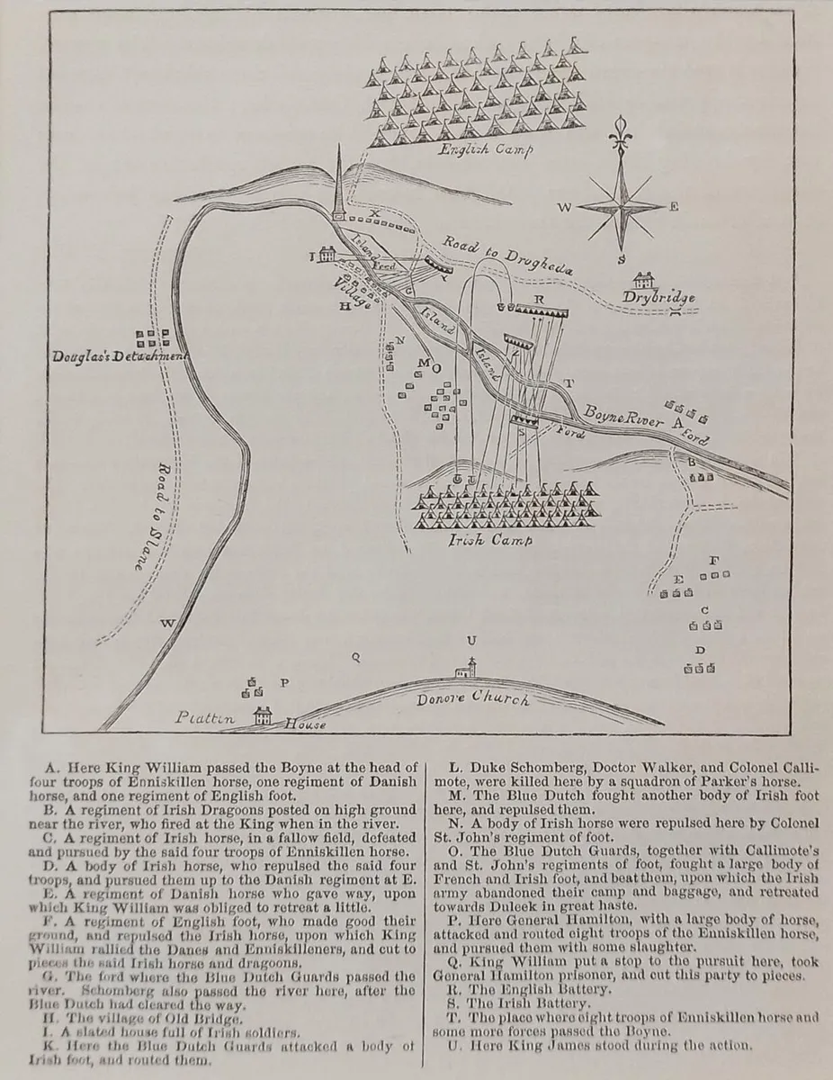 Plan Battle of the Boyne c.1850 - Image 1