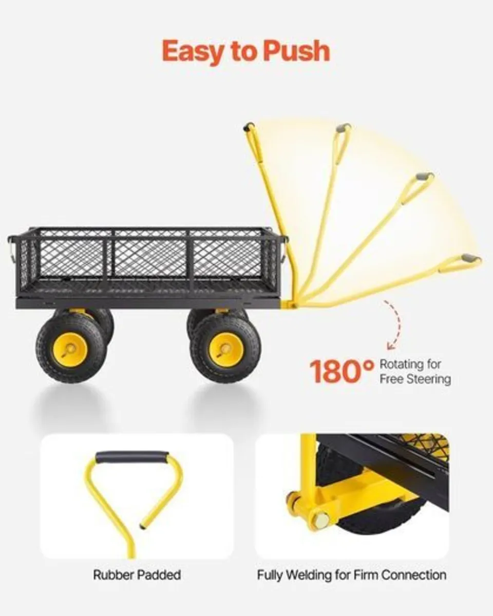 Heavy Duty Garden Cart with 408kg Load Capacity - Image 3