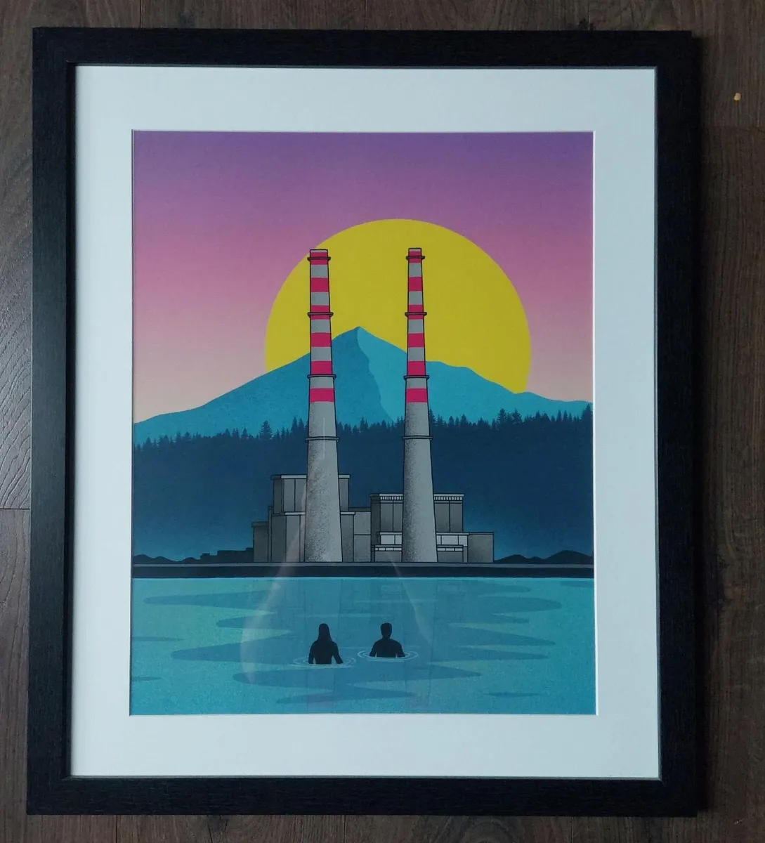'Poolbeg Swimmers' JANDO Framed Print - A3 Print /