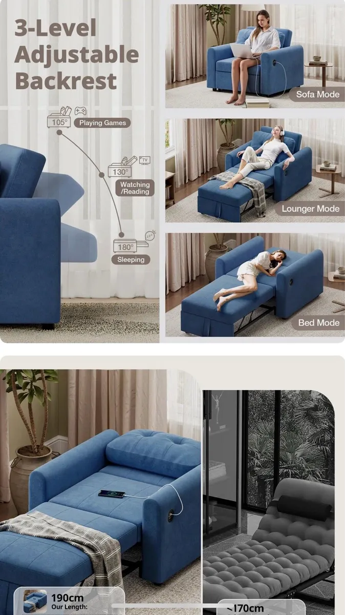 Sofabed/chaise chair