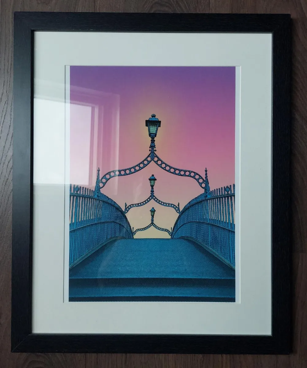 Ha'penny Bridge JANDO Framed Print - A3