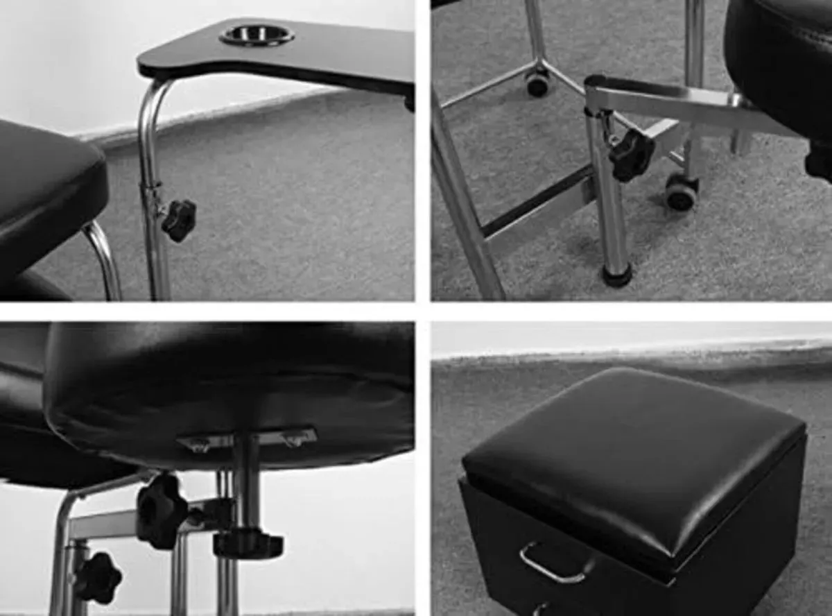 Manicure Pedicure Nail Station Chair Desk Stool - Image 4